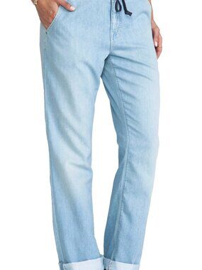 MOTHER The Lazy Daisy Drawstring High Rise Jeans- Straight Leg- Light Wash- 27